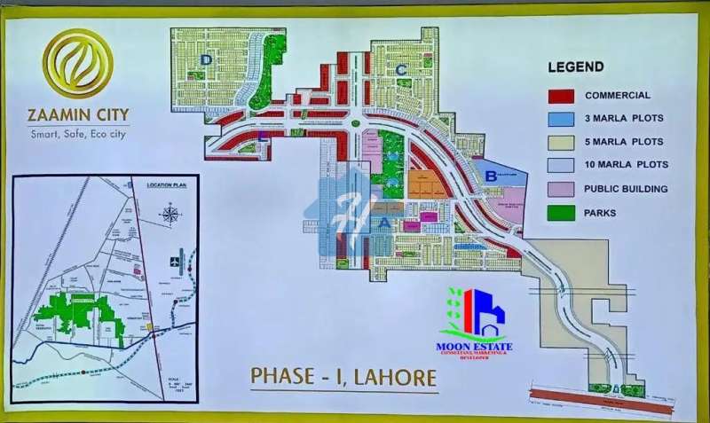 5 MARLA PLOTS LDA APPROVED ON EASY INSTALLMENT FOR SALE IN ZAAMIN CITY Lahore