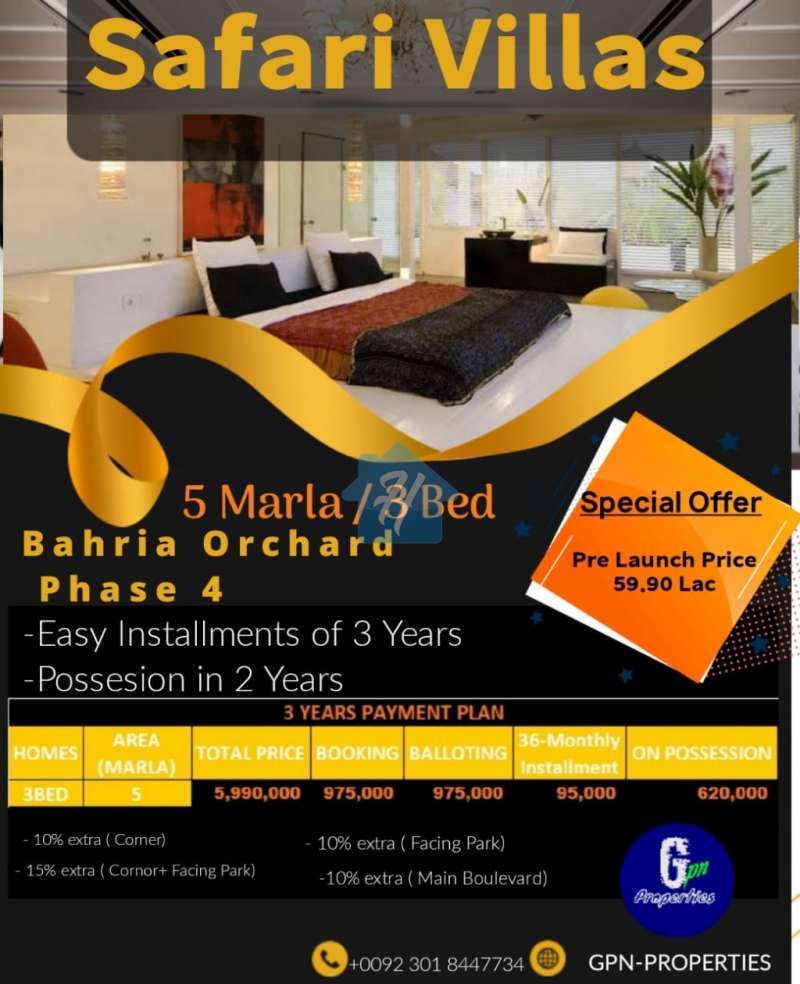 3 Years Installment Safari Villas Bahria Orchard Riwind Road Lahore